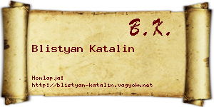 Blistyan Katalin névjegykártya